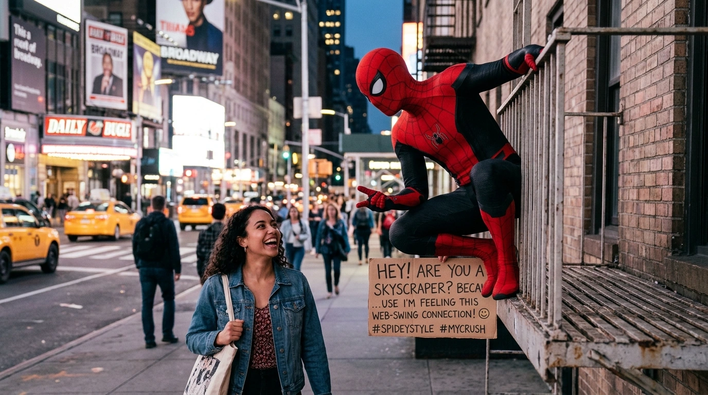 Smooth Rizz Lines with Spiderman Vibes